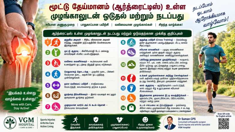 மூட்டு தேய்மானம் உள்ள முழங்காலுடன் ஓடுதல் மற்றும் நடப்பது